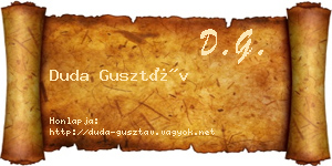 Duda Gusztáv névjegykártya