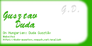 gusztav duda business card